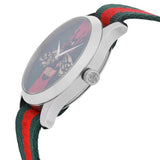 Gucci Le Marche des Merveilles Red & Green Dial Red & Green Nylon Strap Unisex Watch - YA1264060 Authentic Buy Shop Now