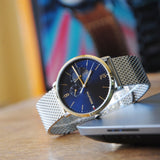 Tommy Hilfiger Brooklyn Quartz Blue Dial Silver Mesh Bracelet Watch for Men - 1791505 Authentic Buy Shop Now