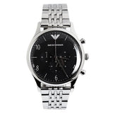 Emporio Armani Beta Chronograph Black Dial Steel Strap Watch For Men - AR1863 Authentic Buy Shop Now