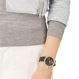 Swarovski Crystalline Hours Black Dial Black Leather Strap Watch for Women - 5295377 Authentic Buy Shop Now