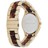 Michael Kors Slim Runway Tortoise Shell Dial Two Tone Steel Strap Watch for Women - MK4284 Authentic Buy Shop Now