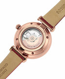 Emporio Armani Gianni T-Bar Mother of Pearl White Dial Red Leather Strap Watch For Women - AR60048 Authentic Buy Shop Now