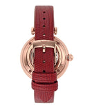 Emporio Armani Gianni T-Bar Mother of Pearl White Dial Red Leather Strap Watch For Women - AR60048 Authentic Buy Shop Now