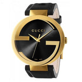 Gucci Interlocking Special Edition Grammy Black Dial Black Leather Strap Watch For Men - YA133208 Authentic Buy Shop Now