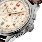 Breitling Premier B01 Chronograph 42 White Dial Brown Leather Strap Watch for Men - AB0145211G1P1 Authentic Buy Shop Now