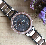 Michael Kors Parker Chronograph Grey Dial Two Tone Steel Strap Watch For Women - MK6440 Authentic Buy Shop Now