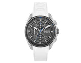 Hugo Boss Volane Grey Dial White SIlicone Strap Watch for Men - 1513948 Authentic Buy Shop Now