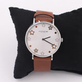 Coach Perry White Dial Brown Leather Strap Watch for Women - 14503242 Authentic Buy Shop Now