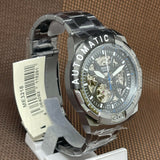 Fossil Bronson Automatic Skeleton Black Dial Grey Steel Strap Watch for Men - ME3218 Authentic Buy Shop Now