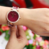 Michael Kors Parker Mother of Pearl Red Dial Two Tone Steel Strap Watch for Women - MK6427 Authentic Buy Shop Now