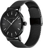 Calvin Klein Minimal Black Dial Black Mesh Bracelet Watch for Men - K3M21421 Authentic Buy Shop Now