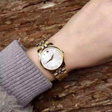 Movado Museum Classic Diamonds Mother of Pearl Dial Gold Steel Strap Watch For Women - 0606998 Authentic Buy Shop Now