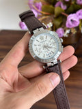Versace Aion Chronograph White Dial Brown Leather Strap Watch for Men - VBR010017 Authentic Buy Shop Now