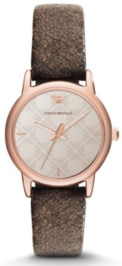 Emporio Armani Classic Analog Grey Dial Brown Leather Strap Watch For Men - AR1813 Authentic Buy Shop Now