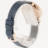Emporio Armani Gianni T-Bar Analog Mother of Pearl Dial Blue Leather Strap Watch For Women - AR11468 Authentic Buy Shop Now