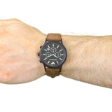 Emporio Armani Chronograph Black Dial Brown Leather Strap Watch For Men - AR11078 Authentic Buy Shop Now