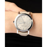 Burberry The City Silver Dial Beige Leather Strap Unisex Watch - BU9010 Authentic Buy Shop Now