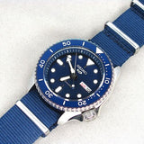 Seiko 5 Sports Automatic SKX Blue Dial Blue NATO Strap Watch For Men - SRPD51K2 Authentic Buy Shop Now