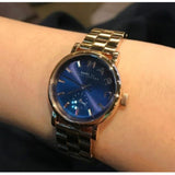 Marc Jacobs Baker Navy Blue Dial Rose Gold Steel Strap Watch for Women - MBM3332 Authentic Buy Shop Now