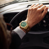 Maurice Lacroix Aikon Automatic Green Dial Brown Leather Strap Watch For Men - AI6008-BRZ0B-630-M Authentic Buy Shop Now