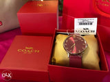 Coach Perry Red Dial Red Leather Strap Watch for Women - 14503486 Authentic Buy Shop Now