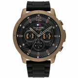 Tommy Hilfiger Blaze Multifunction Black Dial Black Rubber Strap Watch For Men - 1792028 Authentic Buy Shop Now