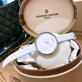 Calvin Klein Rise White Grey Dial White Leather Strap Watch for Women - K7A231L6 Authentic Buy Shop Now