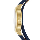 Tory Burch Collins Quartz Blue Dial Blue Leather Strap Watch for Women - TBW1303 Authentic Buy Shop Now