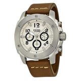 Fossil Modern Machine White Dial Brown Leather Strap Watch for Men - FS4929 Authentic Buy Shop Now