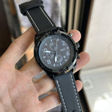 Fossil Bronson Chronograph Black Dial Black Leather Strap Watch for Men - FS5874 Authentic Buy Shop Now