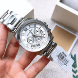 Michael Kors Brecken Chronograph Silver Dial Silver Steel Strap Watch For Women - MK8562 Authentic Buy Shop Now