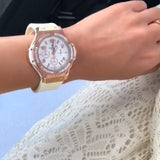 Guess Diamonds White Dial White Rubber Strap Watch For Women - W0426L1 Authentic Buy Shop Now