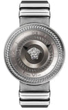 Versace V Metal Icon Silver Dial Silver & Grey Strap Watch for Women - VLC120016 Authentic Buy Shop Now