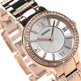 Fossil Virginia White Dial Rose Gold Steel Strap Watch for Women - ES3284 Authentic Buy Shop Now
