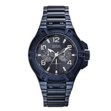 Guess Rigor Multifunction Black Dial Blue Steel Strap Watch for Men - W0218G4 Authentic Buy Shop Now