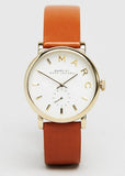 Marc Jacobs Baker White Dial Brown Leather Strap Watch for Womern - MBM1316 Authentic Buy Shop Now