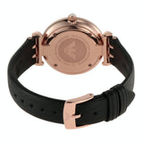 Emporio Armani Gianni T-Bar Mother of Pearl Dial Black Leather Strap Watch For Women - AR11295 Authentic Buy Shop Now