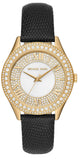 Michael Kors Harlowe Analog White Dial Black Leather Strap Watch For Women - MK2988 Authentic Buy Shop Now