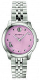 Versace Audrey Quartz Pink Dial Silver Steel Strap Watch for Women - VELR00419 Authentic Buy Shop Now