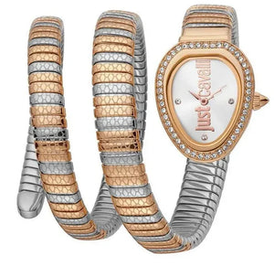 Just Cavalli Doppio Silver Dial Two Tone Steel Strap Watch for Women - JC1L163M0085 Authentic Buy Shop Now