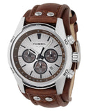 Fossil Coachman Chronograph Silver Dial Brown Leather Strap Watch for Men - CH2565 Authentic Buy Shop Now