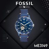 Fossil Crewmaster Sports Automatic Blue Dial Blue Leather Strap Watch for Men - ME3149 Authentic Buy Shop Now