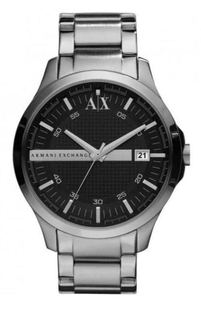 Armani Exchange Hampton Chronograph Black Dial Silver Steel Strap Watch For Men - AX2103 Authentic Buy Shop Now
