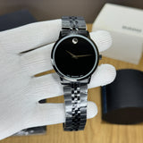 Movado Museum Classic Black Dial Silver Steel Strap Watch for Men - 0607199 Authentic Buy Shop Now