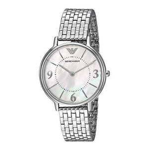 Emporio Armani Kappa Mother of Pearl Dial Silver Steel Watch For Women - AR2507 Authentic Buy Shop Now