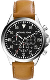 Michael Kors Gage Chronograph Quartz Black Dial Brown Leather Strap Watch For Men - MK8333 Authentic Buy Shop Now