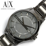 Armani Exchange Hampton Chronograph Grey Dial Grey Steel Strap Watch For Men - AX2135 Authentic Buy Shop Now