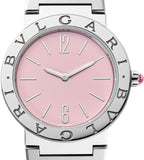 Bvlgari Bvlgari Bvlgari Quartz Pink Dial Silver Steel Strap Watch for Women - BVLGARI103711 Authentic Buy Shop Now