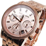Michael Kors Ritz Chronograph Rose Gold Dial Rose Gold Steel Strap Watch for Women - MK6077 Authentic Buy Shop Now