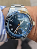 Tag Heuer Autavia Cosc GMT Automatic Blue Dial Silver Steel Strap Watch for Men - WBE511A.BA0650 Authentic Buy Shop Now